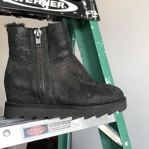 Wedges Winter Leather and Sheep Fur Boots